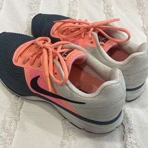 Nike Womens FitSole2 Pegasus 30 Knit Nylon Sneakers Pink Gray Navy Size 8